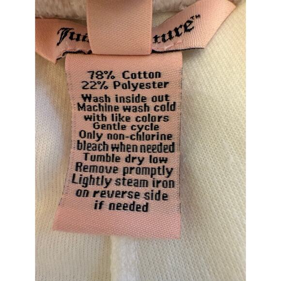 Juicy Couture Velour Jogger Pants Women’s Size L White Soft Tracksuit Lounge - Picture 5 of 6